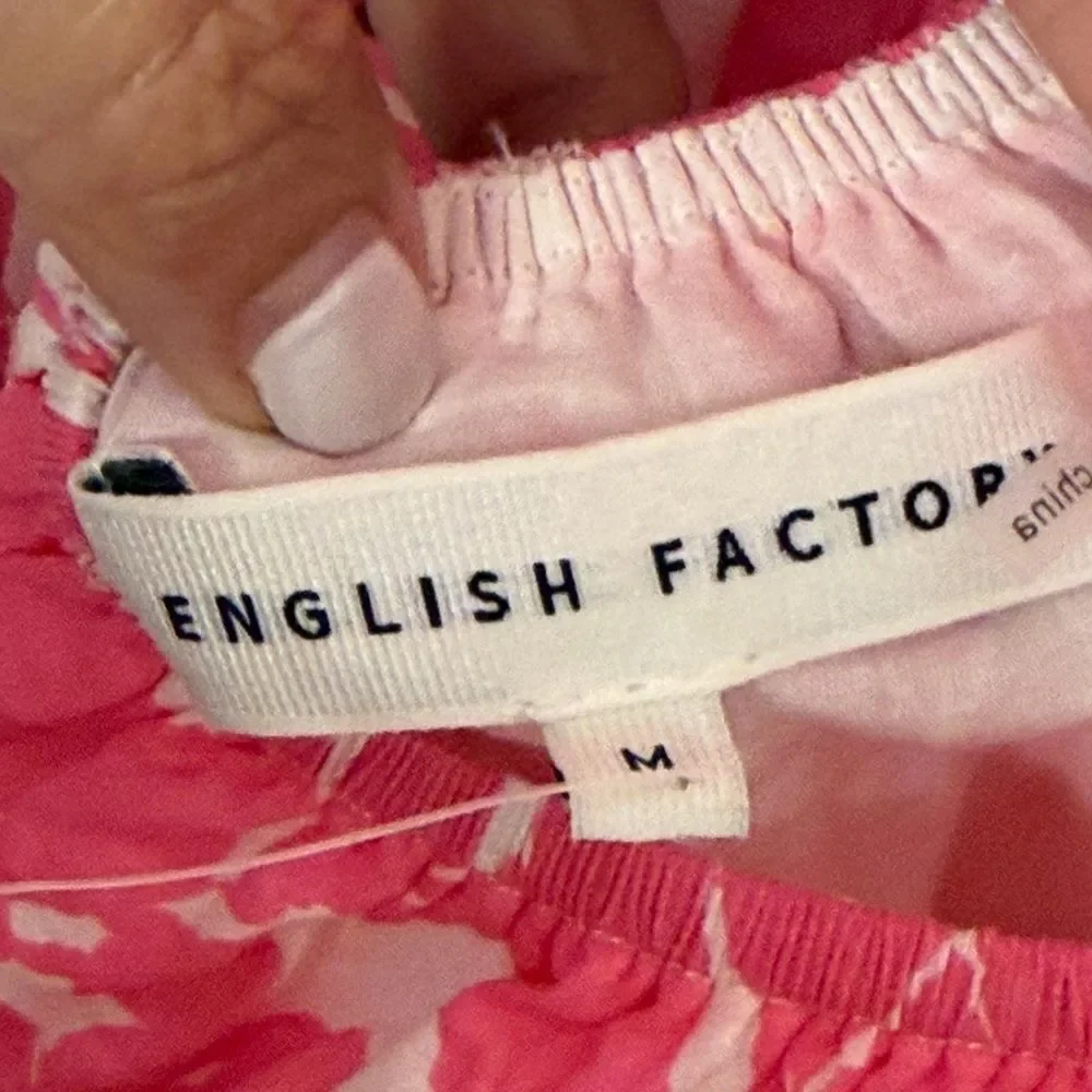 English Factory Pink Floral Backless Midi Dress Size M Resort Cottagecore - Picture 5 of 10
